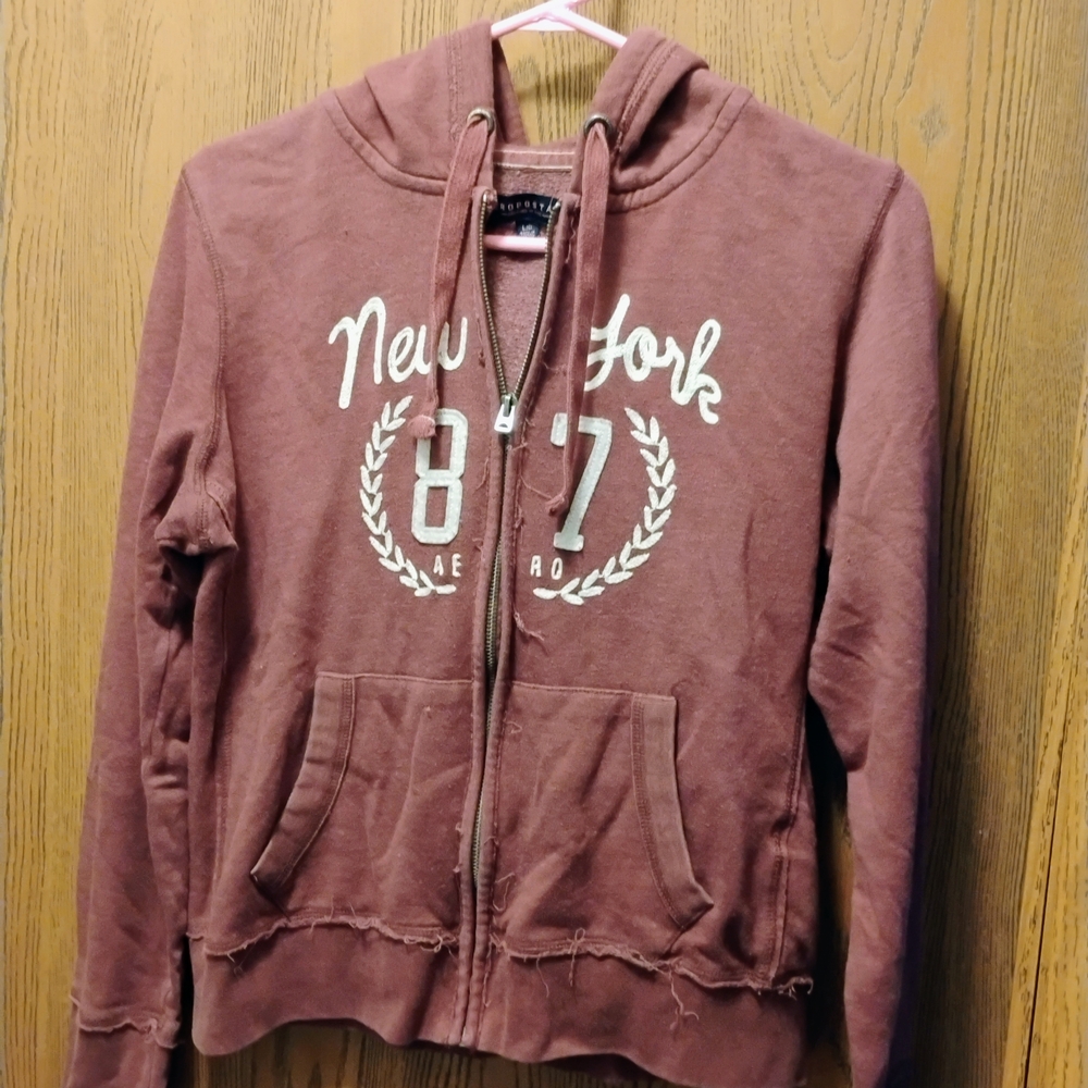 Aeropostale Maroon Hoodie with New York Print